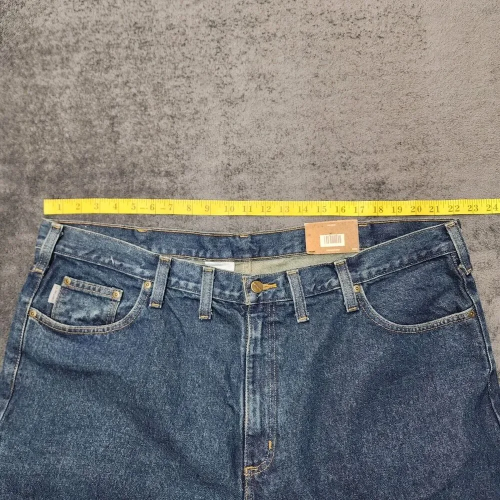 NWT Carhartt Men’s Blue Denim Jeans Relaxed Fit B460 Size 44 x 32